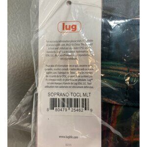 Lug Soprano Tropical Leaf Nylon Tote Bag, Unisex, Dark Blue, Multiple Compartmen